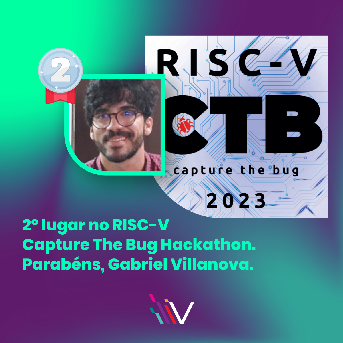 imagem RISC-V CTB – Agradecimento de Gabriel, 2º lugar no evento